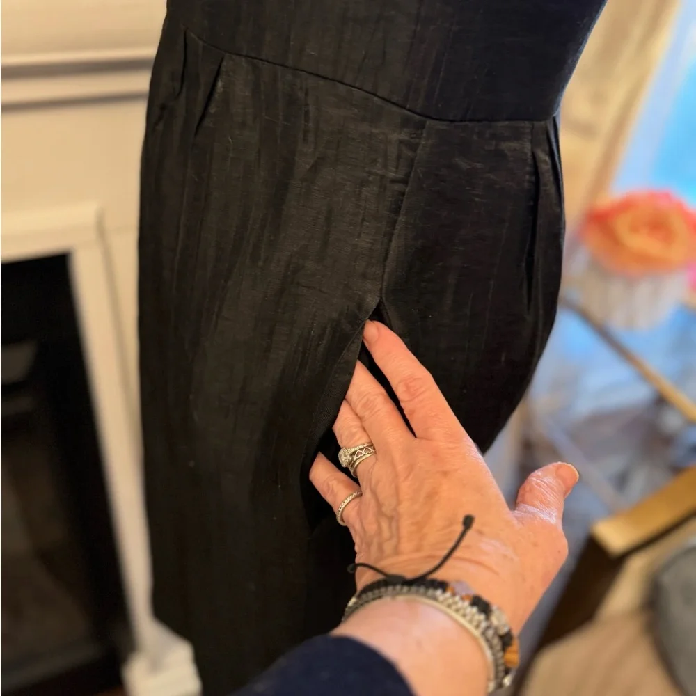🖤 BANANA REPUBLIC WOMEN’S BLACK CRINKLE CLASSIC DRESS! - Picture 7 of 14